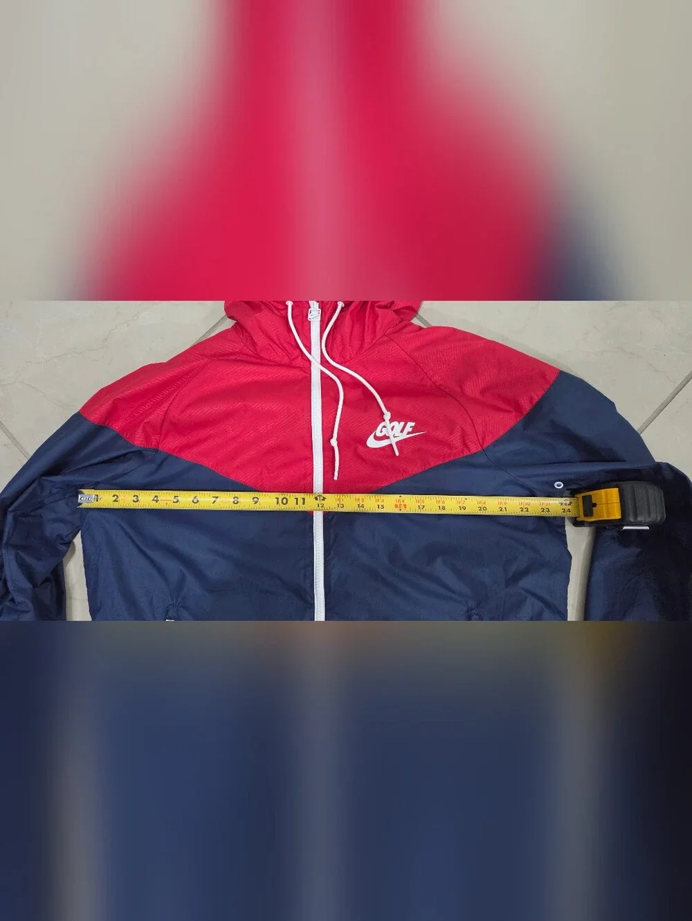 Nike Golf Windbreaker Jacket L Red Navy Athleisure Golfcore Sporty Retro